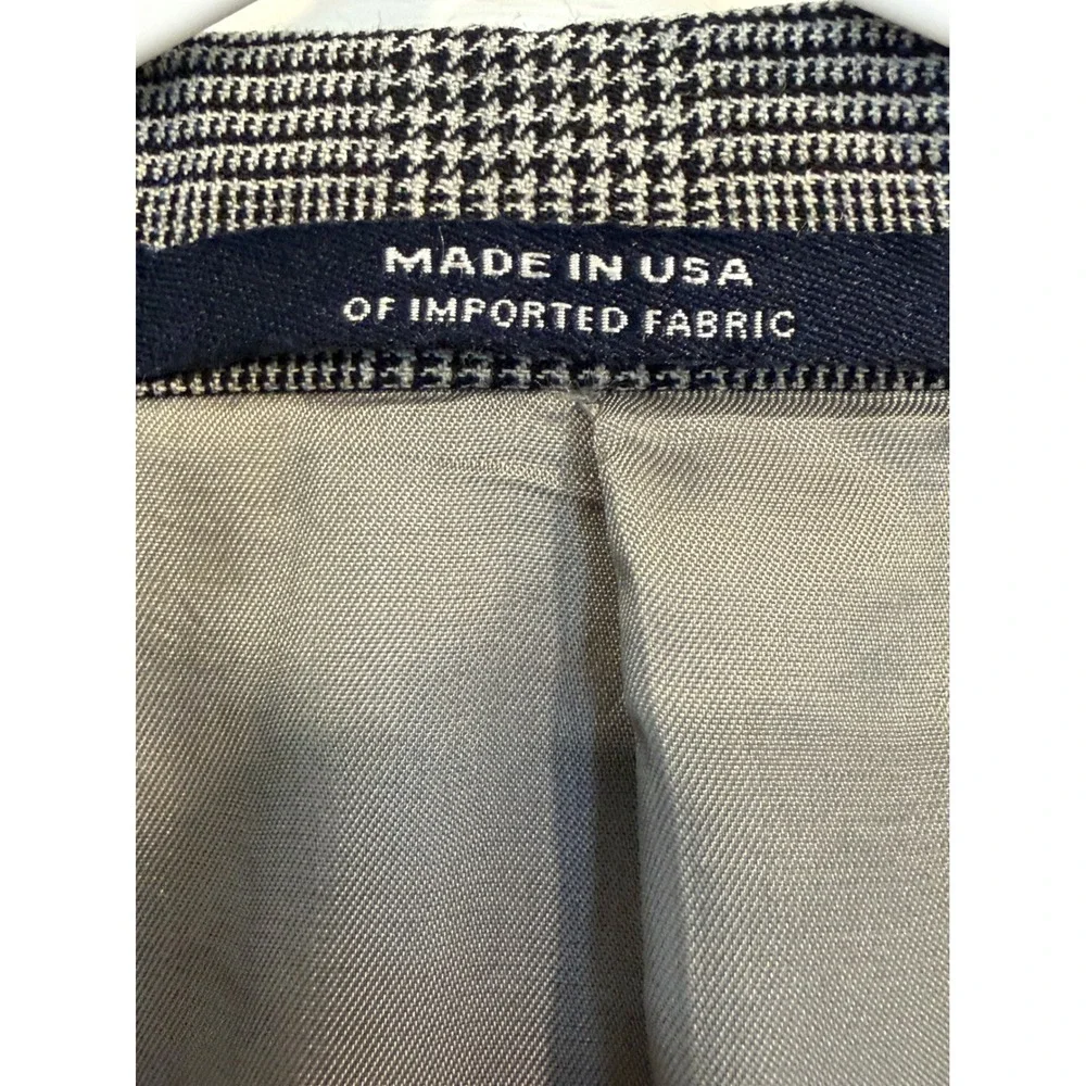 Hart Schaffner Marx Nordstrom Mens Grey Glen Plaid Blazer Sport Coat 44R Jacket